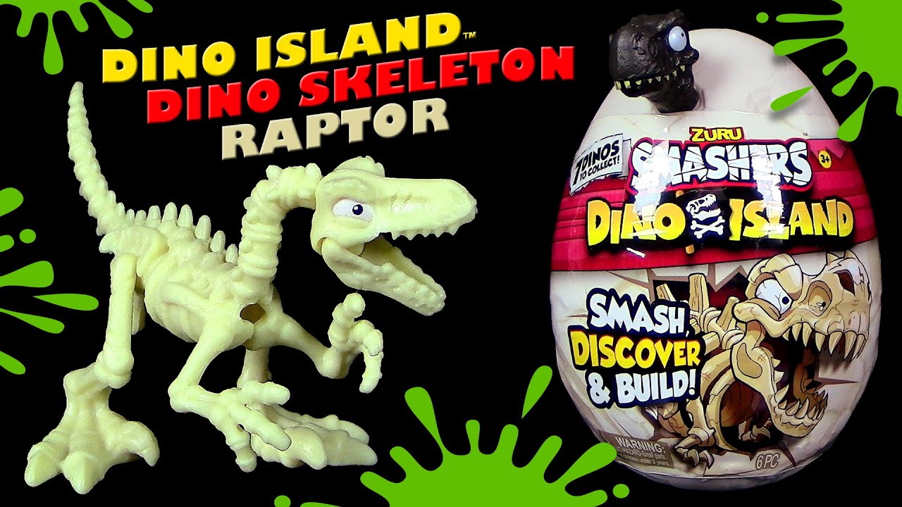Zuru Smashers ™ Dino Island - Raptor Skelett / Slime / Stickers / Sammelfigur - Unboxing