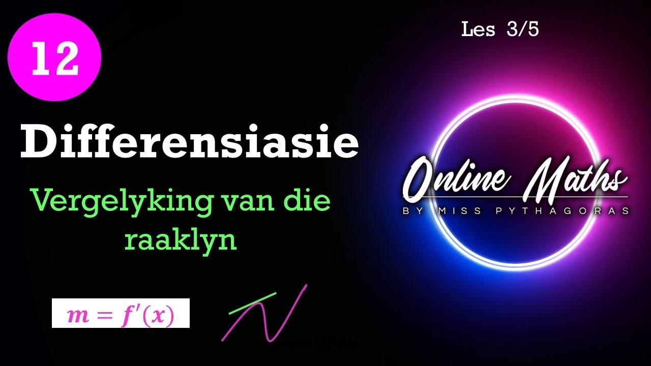Differensiasie Graad12: L3 Hoe om die Vergelyking van 'n Raaklyn aan 'n funksie te bepaal