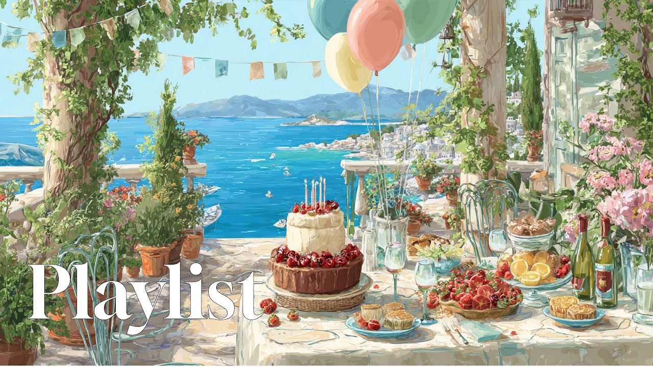 [Playlist] 🌴🎂Seaside Birthday Party Bossa Nova Jazz | Cozy Music for Peaceful Celebrations#birthday