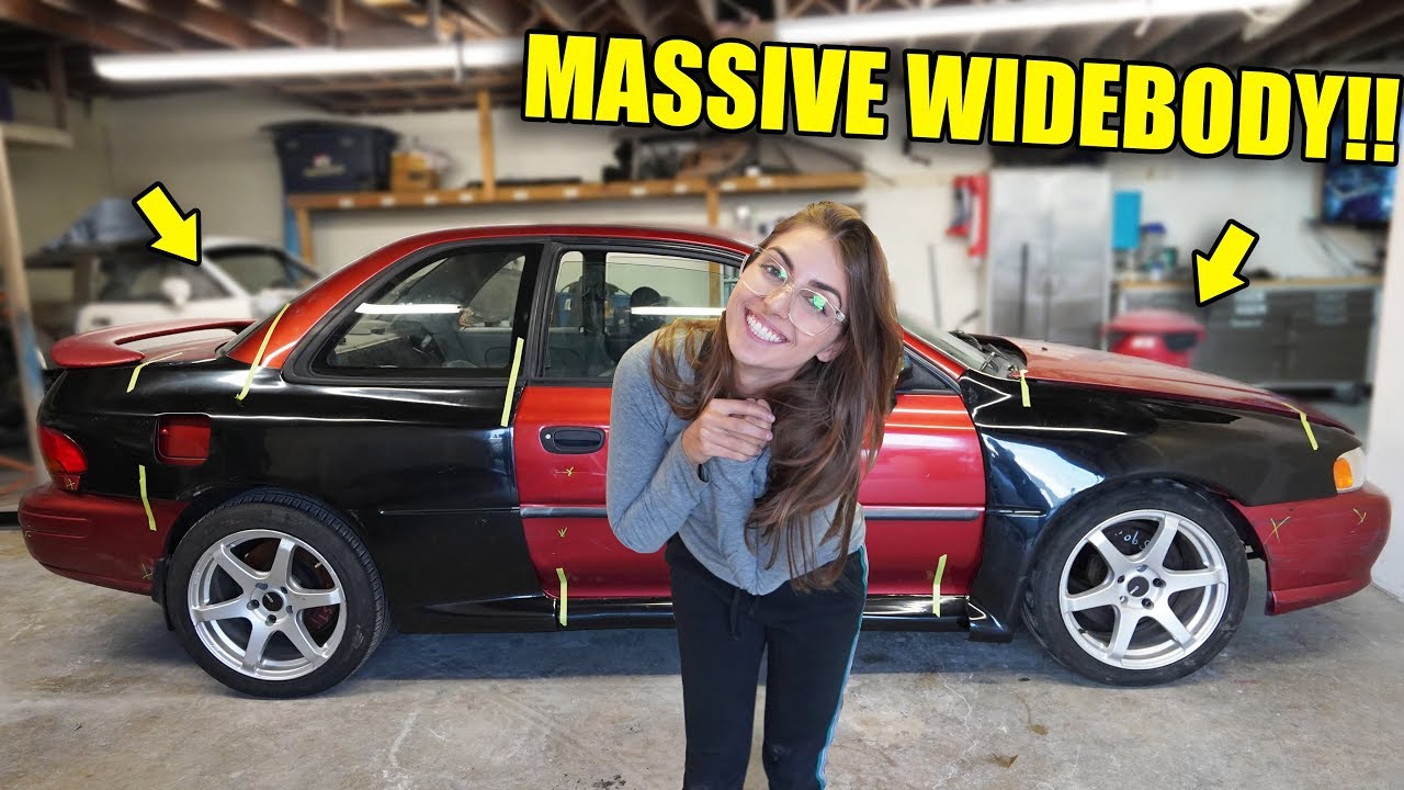 WIDEBODY KIT FOR MY SALVAGED SUBARU GC8!! IT'S HUGE!