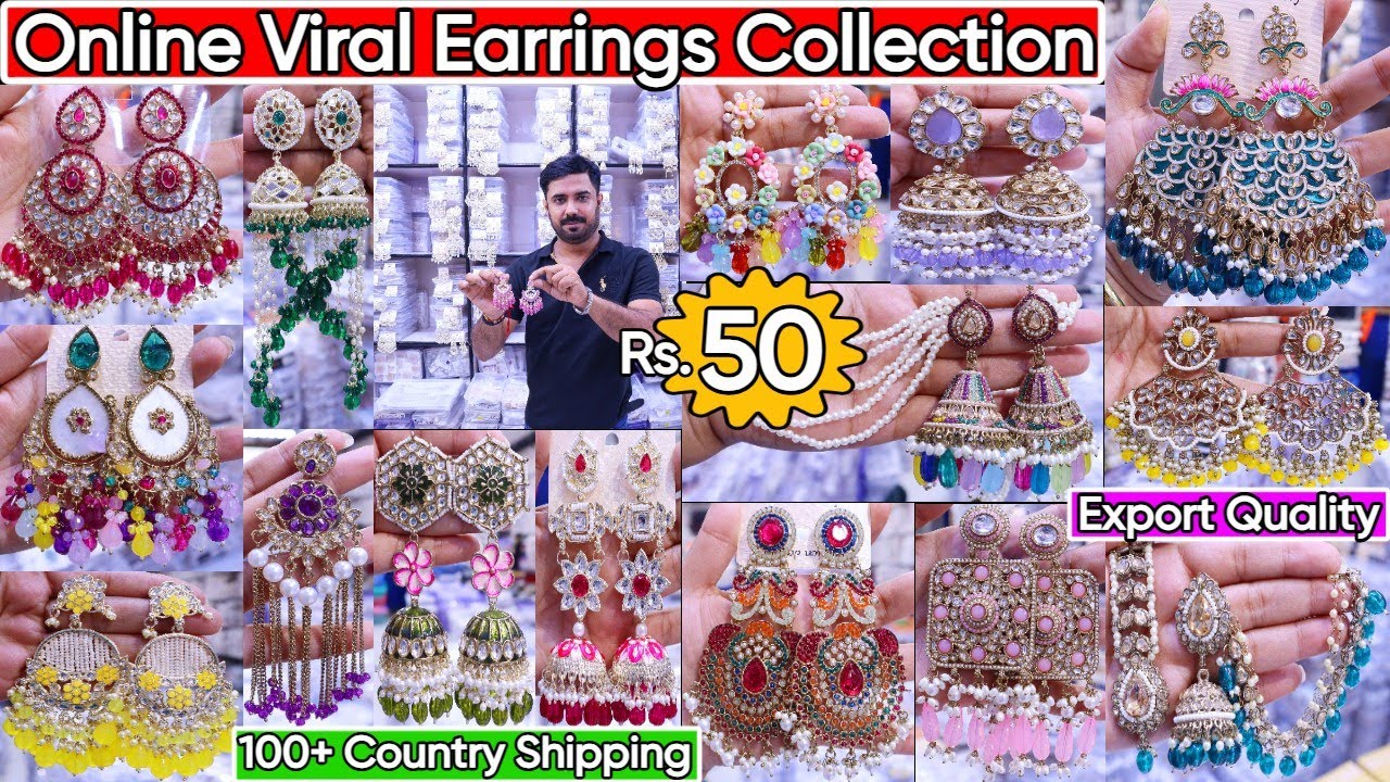 Biggest Kundan Earrings Supplier in Sadar Bazar Delhi | Best Earrings Jhumka Designs Collection 2024