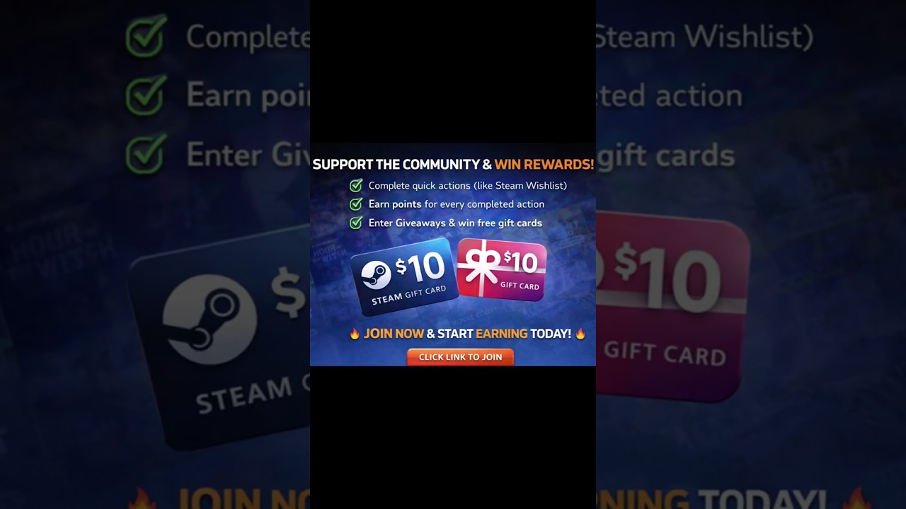 Earn Free Gift Cards by Completing Simple Actions&ndash; Limited Time #giftcards #steam #giveaway #shorts