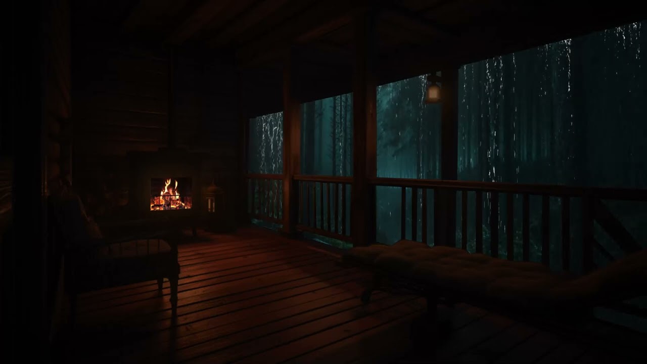 Escuchando Lluvia y Fuego en el Patio Para Olvidar el Cansancio Después de un Largo Día