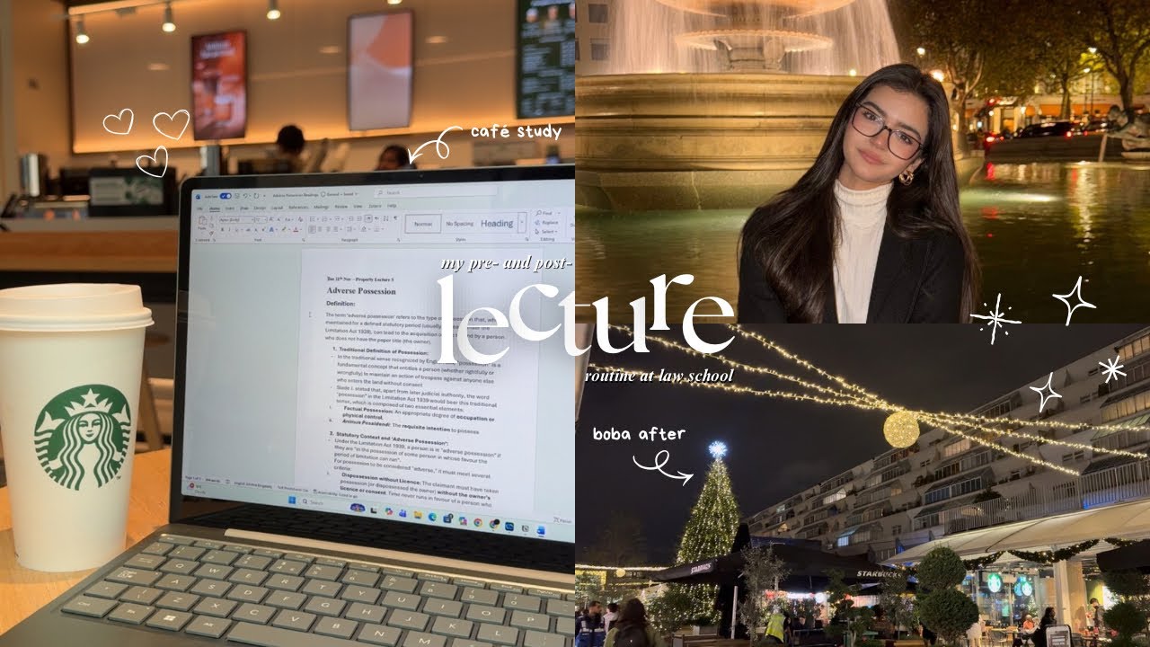 law student diaries ⚖️: my pre- and post-lecture routine | university routine, cafés, law school