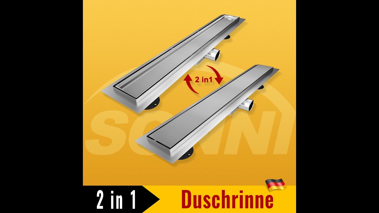 SONNI Duschrinne Duschablauf Extra Flach Edelstahl Badezimmer Ablauf Bodenablauf