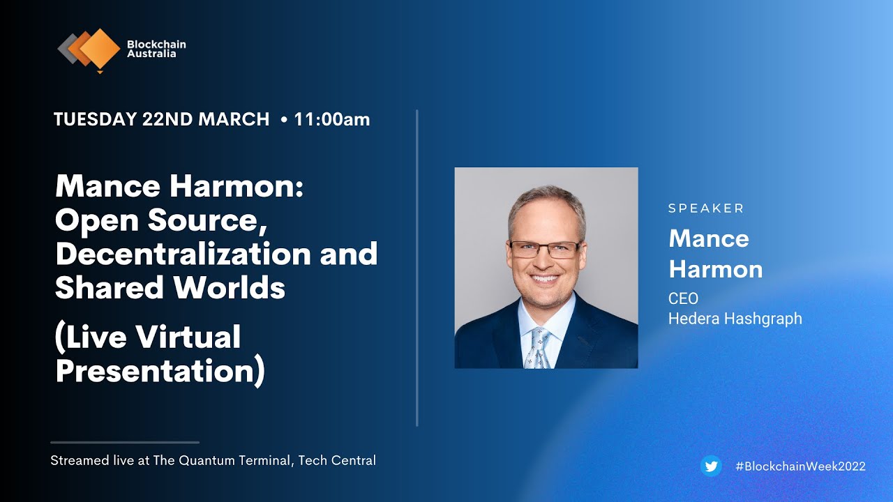 Mance Harmon: Open Source, Decentralization and Shared Worlds (Live Virtual Presentation)