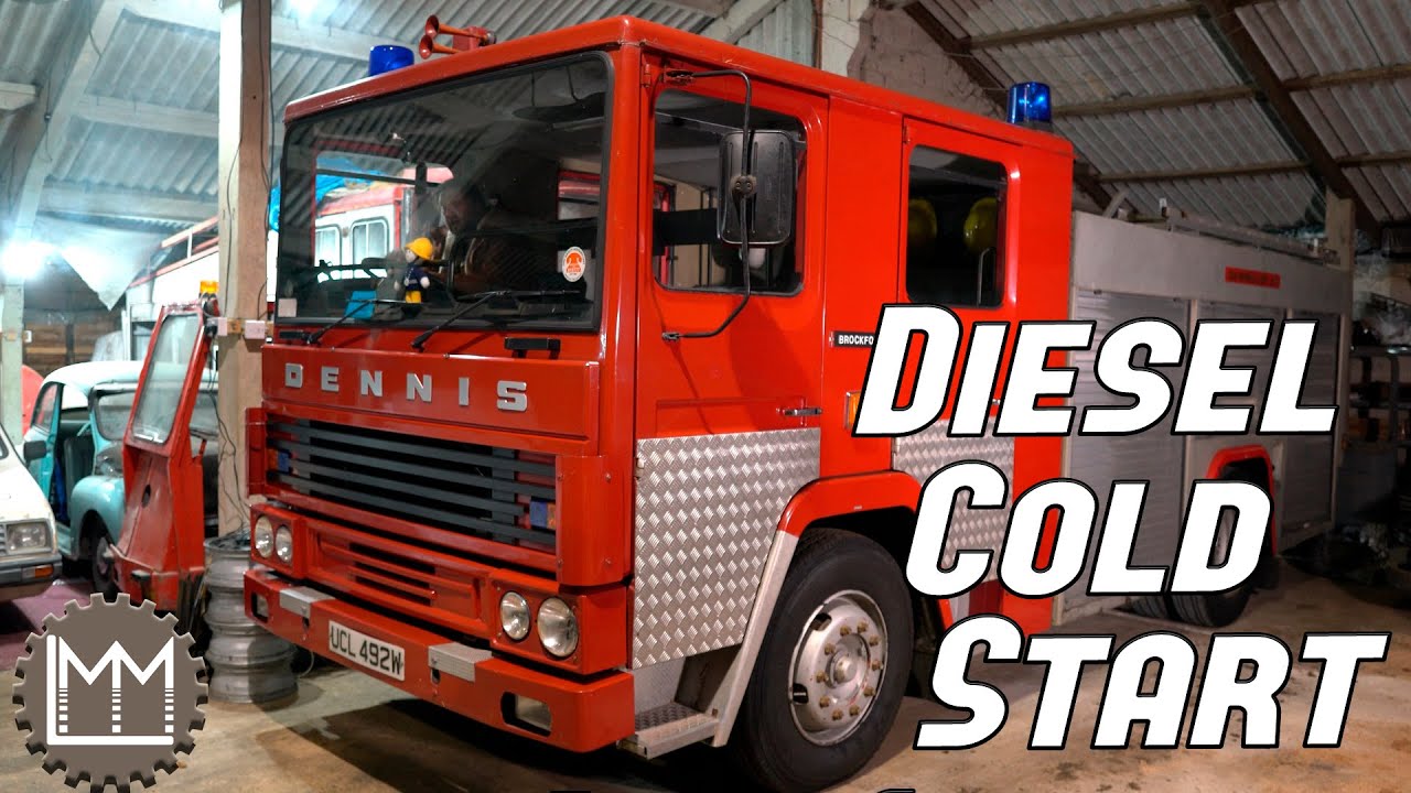 Cold Start of the Diesel Perkins 540 V8 in my Fire Truck