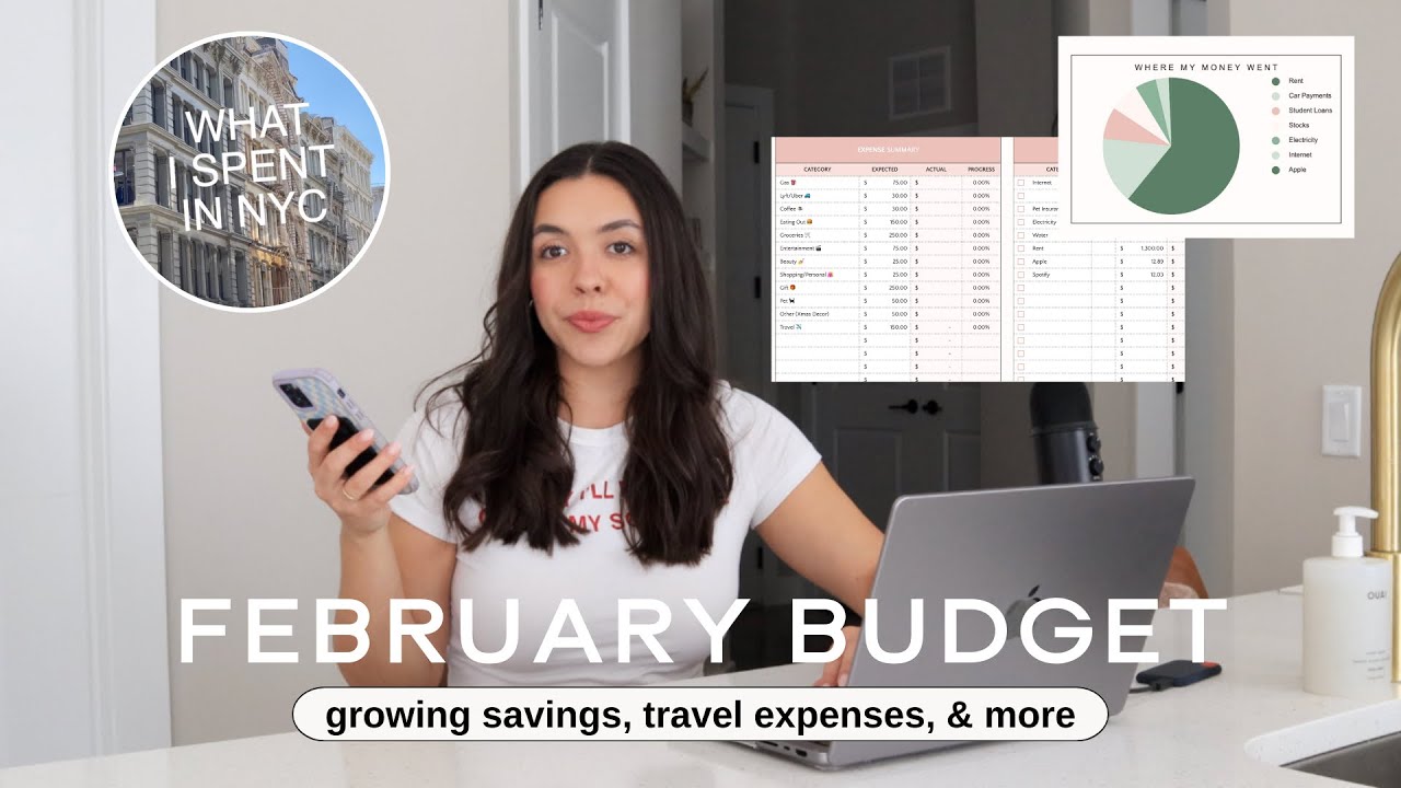 FEBRUARY BUDGET WITH ME (building a savings, travel expenses, variable income)