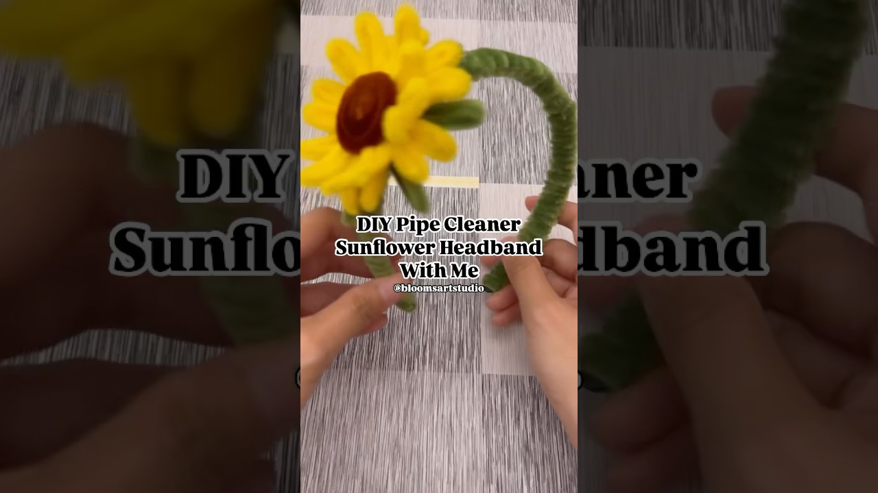 DIY pipe cleaner sunflower headband with me. 🌻❤️ #pipecleanerflower #diyheadband #pipecleanercrafts