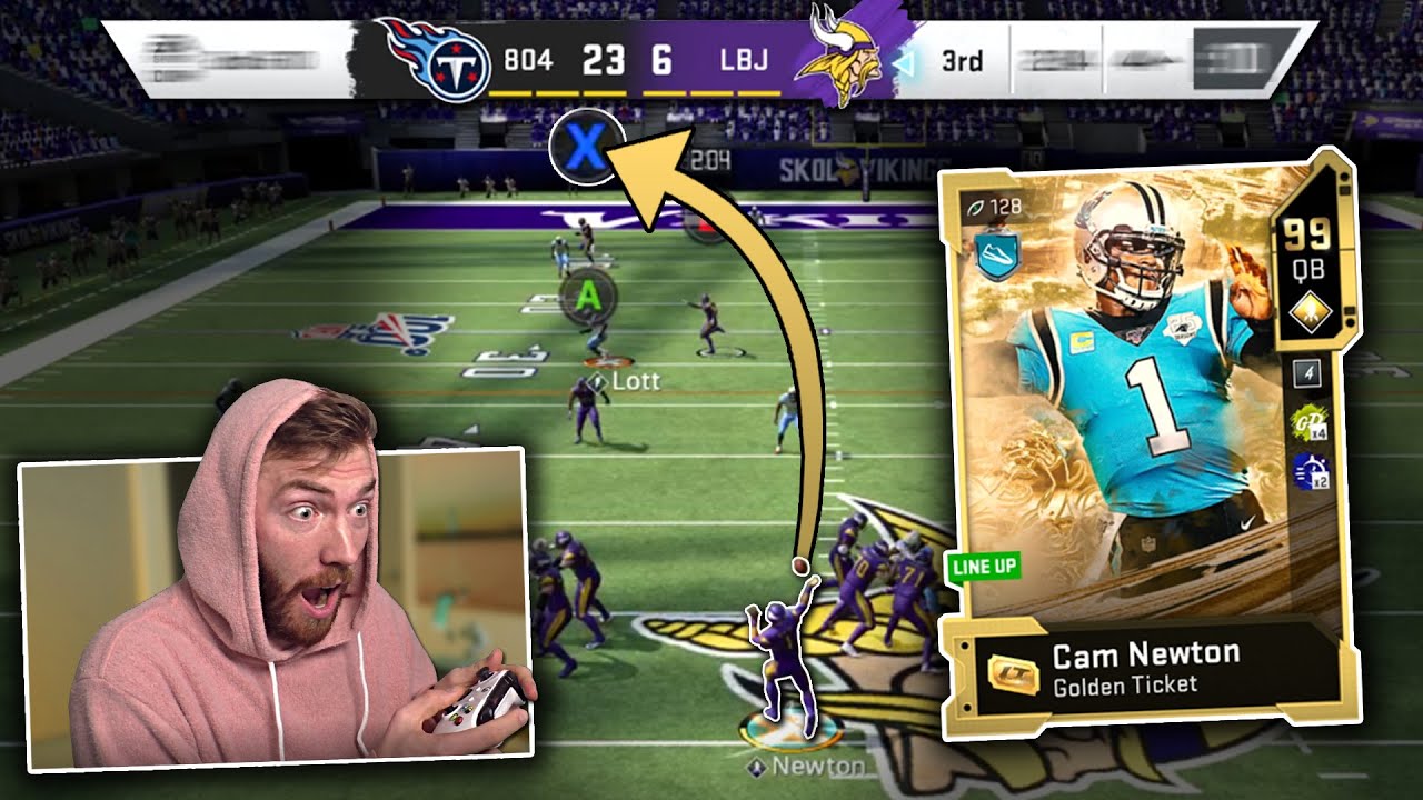 I was down by 17 without ball... (Golden Ticket Cam Newton) Madden 20 Ultimate Team Gameplay