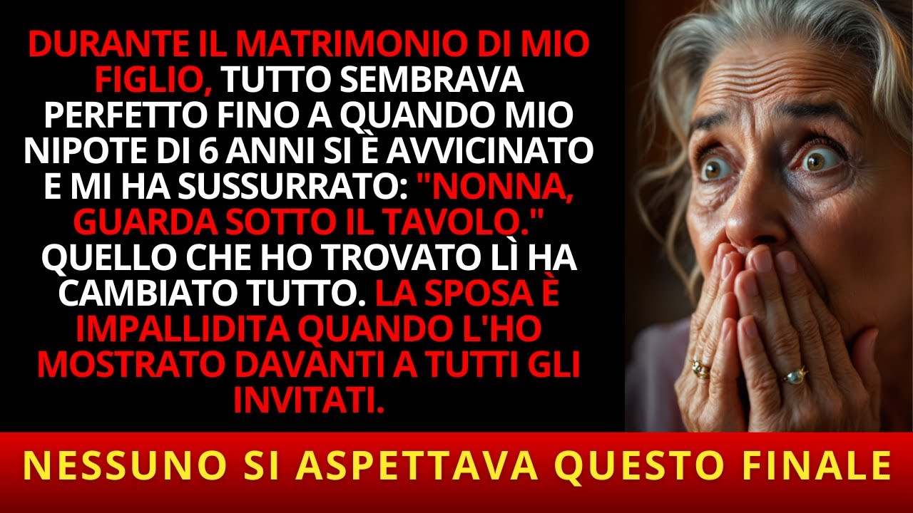 Mio nipote mi ha detto di guardare sotto il tavolo al matrimonio di suo padre…