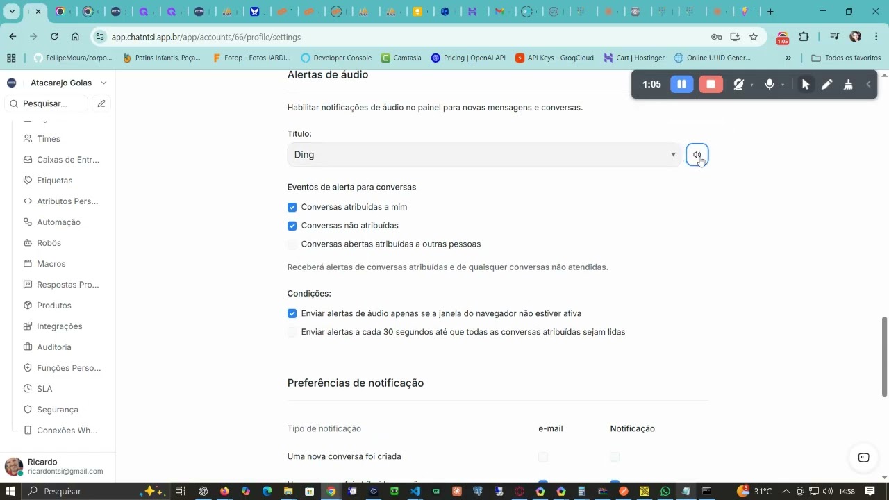 Como Receber notificação nova mensagem