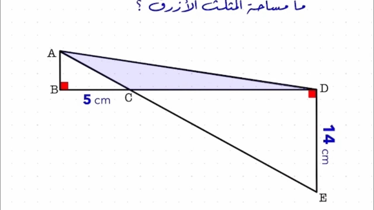 اختبار هندسة مميز 🔥 احسب مساحة المثلث الأزرق
