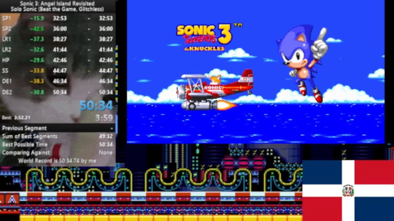 (Current World Record) Sonic 3 AIR Solo Sonic BTG Glitchless Speedrun in 50:34