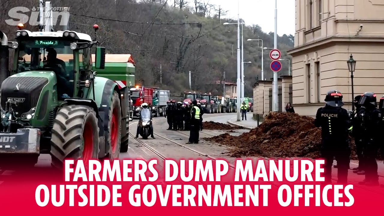 Farmers dump manure outside government offices