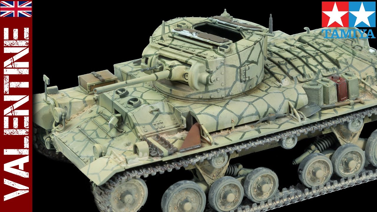 Valentine tank in Malta camouflage scheme (Tamiya 1/35 scale model kit)