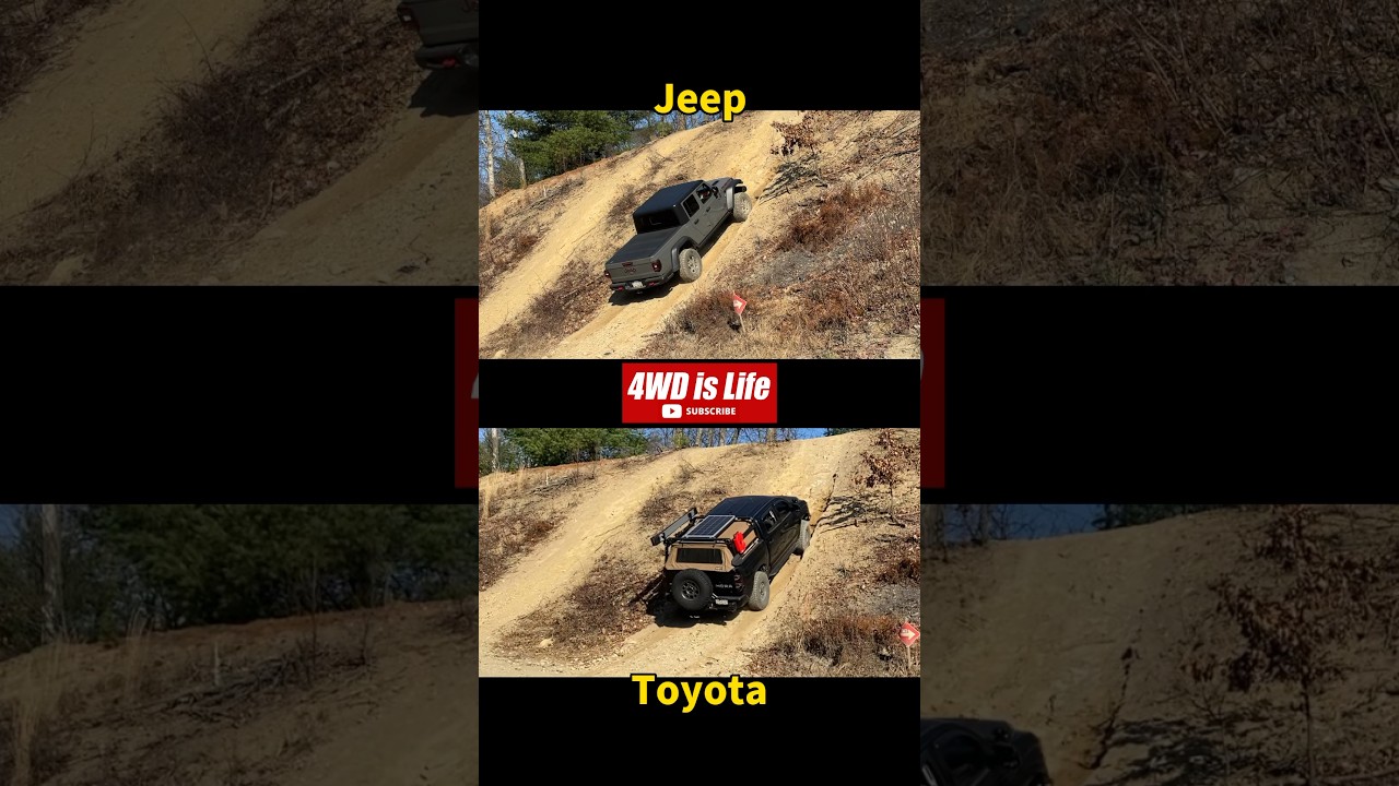 Jeep gladiator vs Toyota tundra -hill climb Offroad comparison #offroad #jeepgladiator #toyotatundra