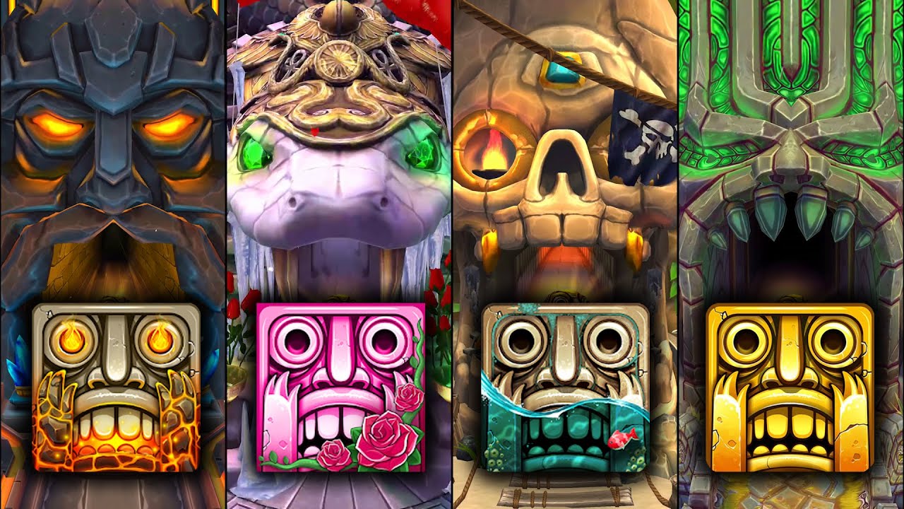 Temple Run 2 Volcano Island Vs Temple Run 2 Winter Wasteland Vs Pirate Cove Vs Sky Summit - Gameplay