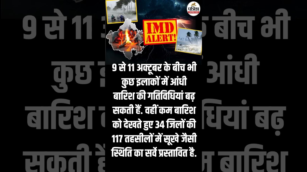 राजस्थान में बारिश को लेकर IMD का Alert ! | IMD Alert | Monsoon 2026 | Storm | Weather Update Today