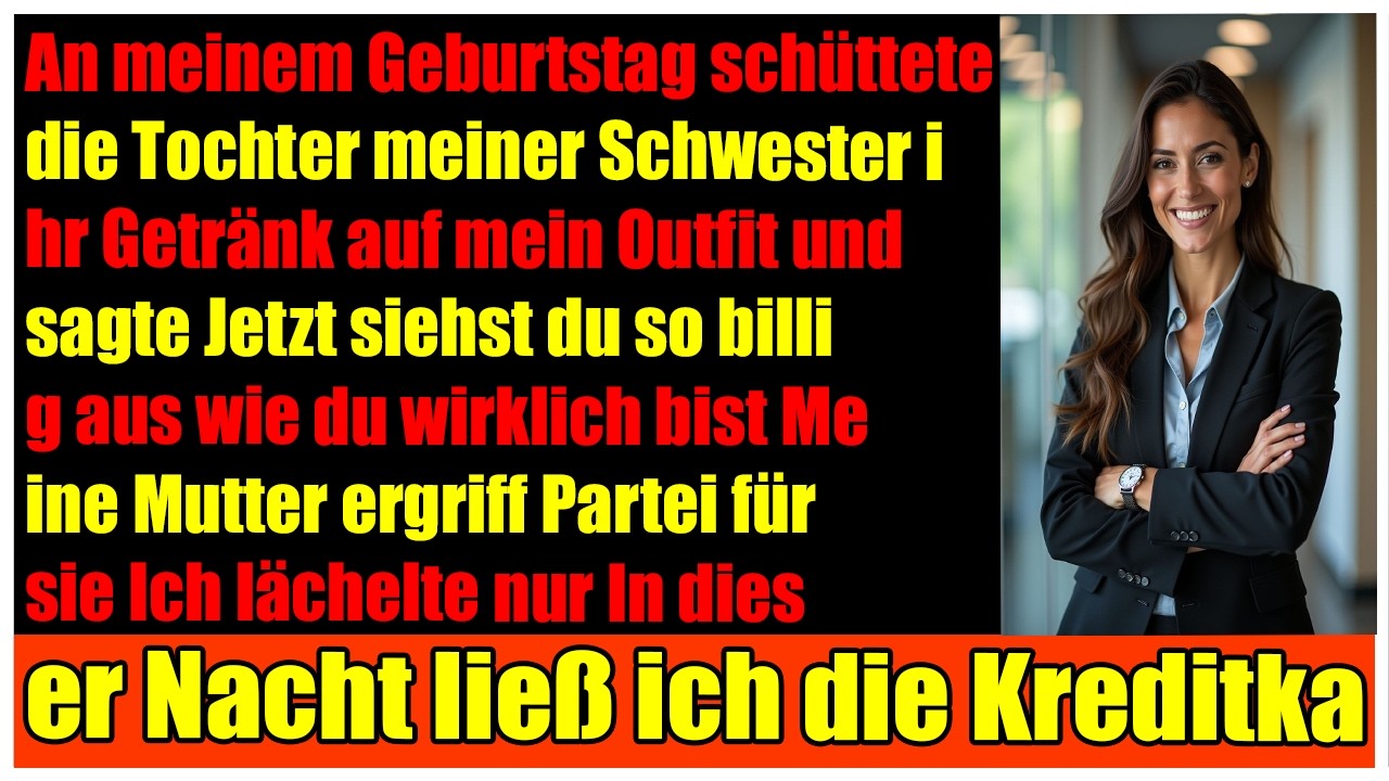 Zum Geburtstag schüttete meine Nichte ihr Getränk über mich Jetzt siehst du billig aus