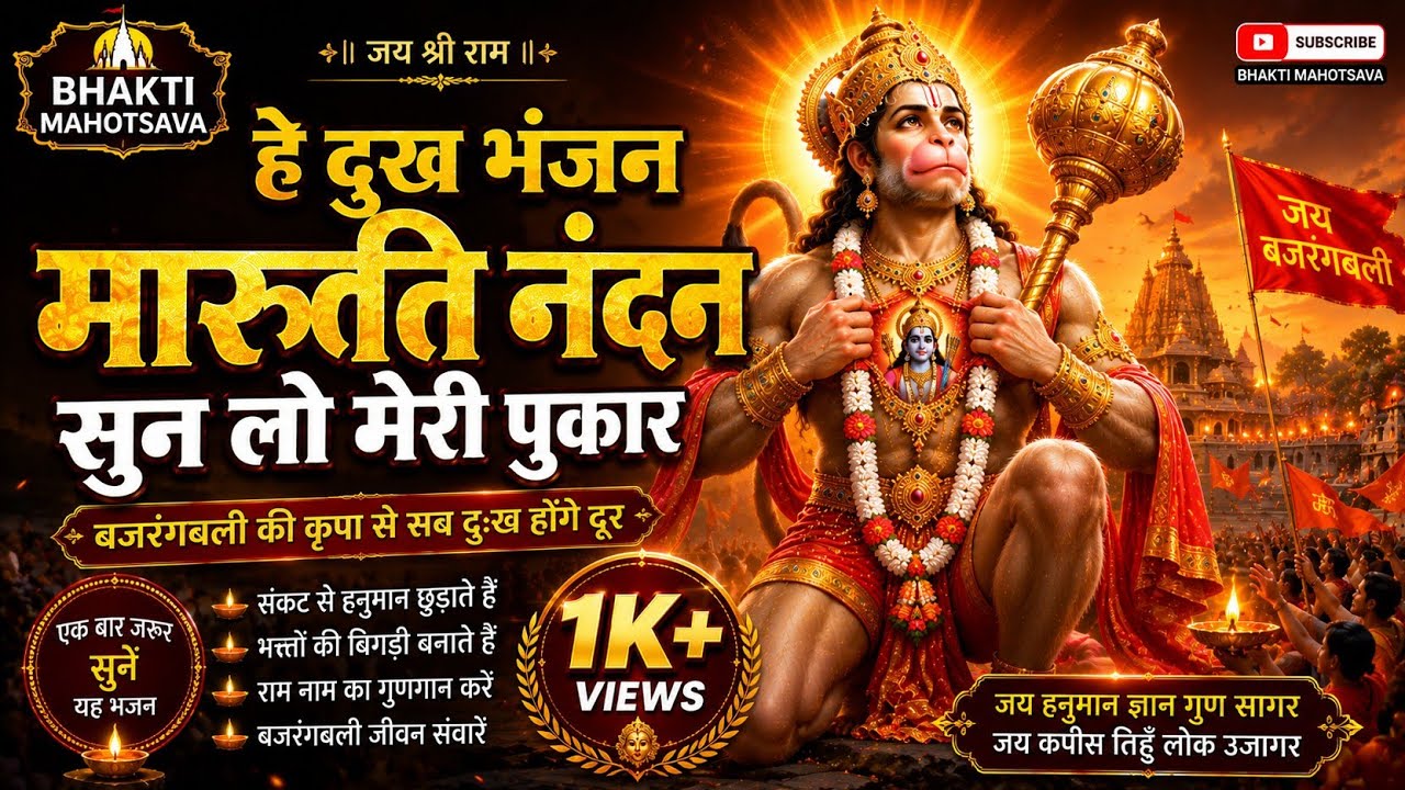 हे दुख भंजन मारुति नंदन सुन लो मेरी पुकार | Hanuman Bhajan | Bajrangbali Bhakti | Bhakti Mahotsava