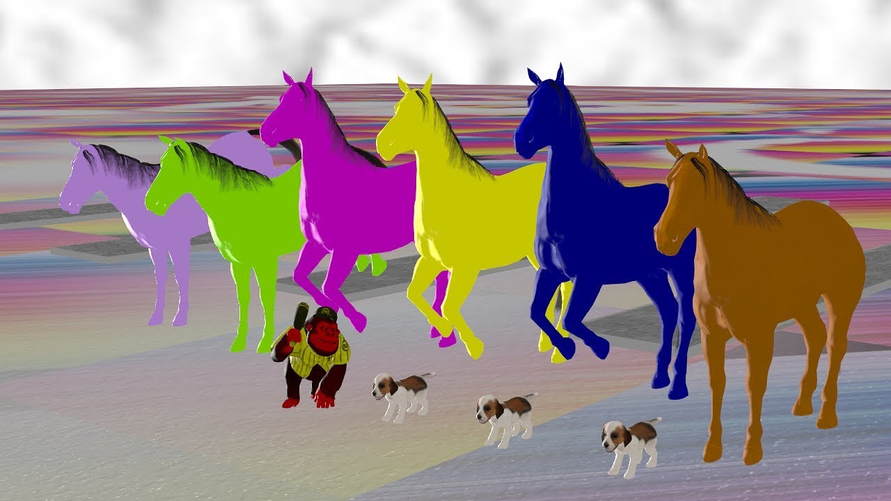 Horse Animals Change Colors Rhymes For Baby | Learn Horse Colors For Kidz Rhymes | Learn Baby Colour