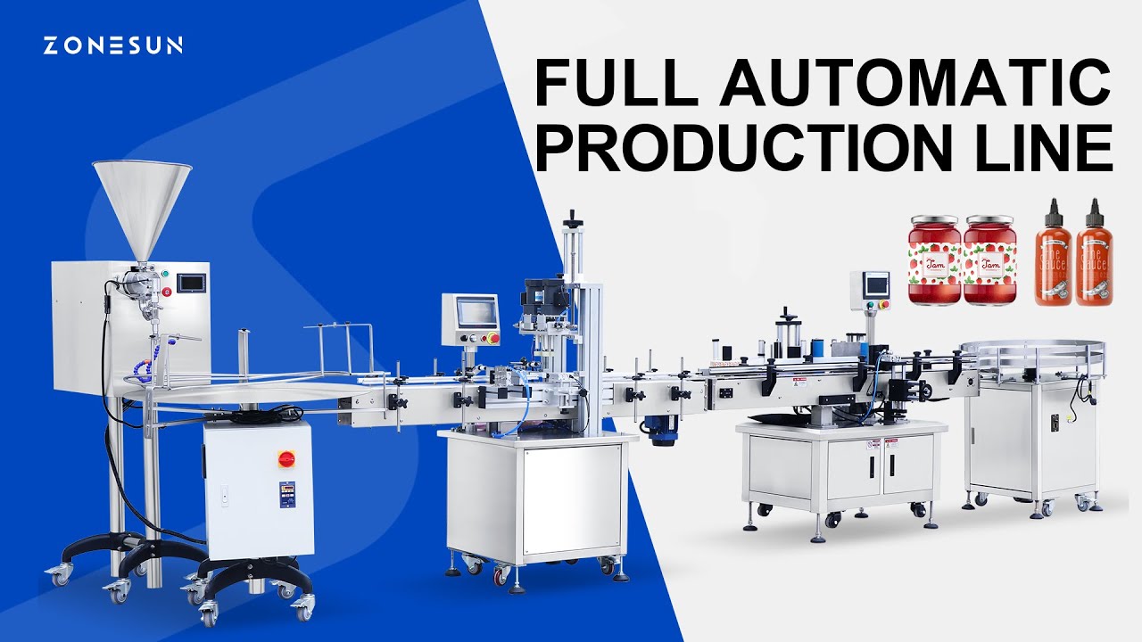 ZONESUN Automatic Paste Filling Capping Labeling Machine with Unscrabler Production Line ZS-FAL18X9