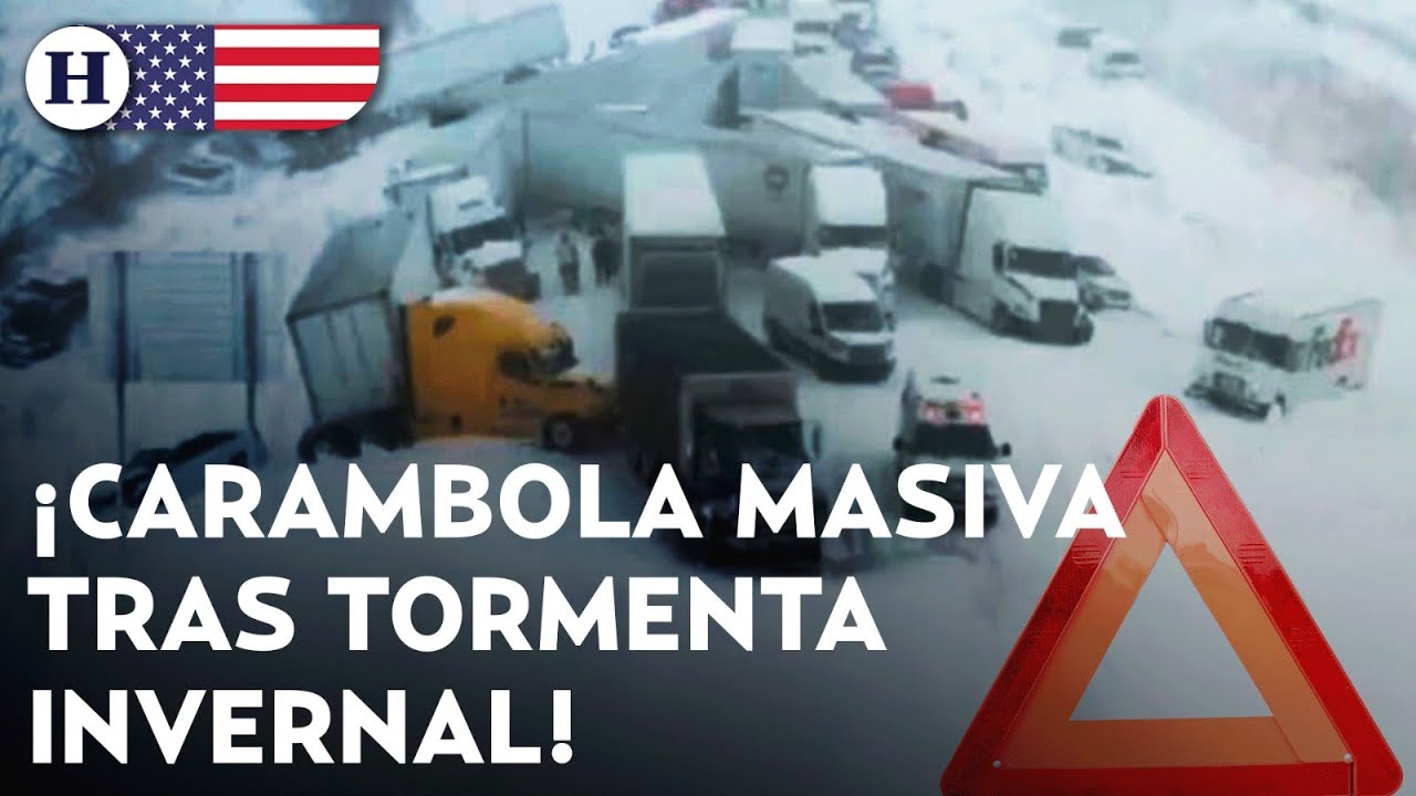 ¡Como película del fin del mundo! Más de 100 vehículos atrapados tras tormenta invernal en Michigan