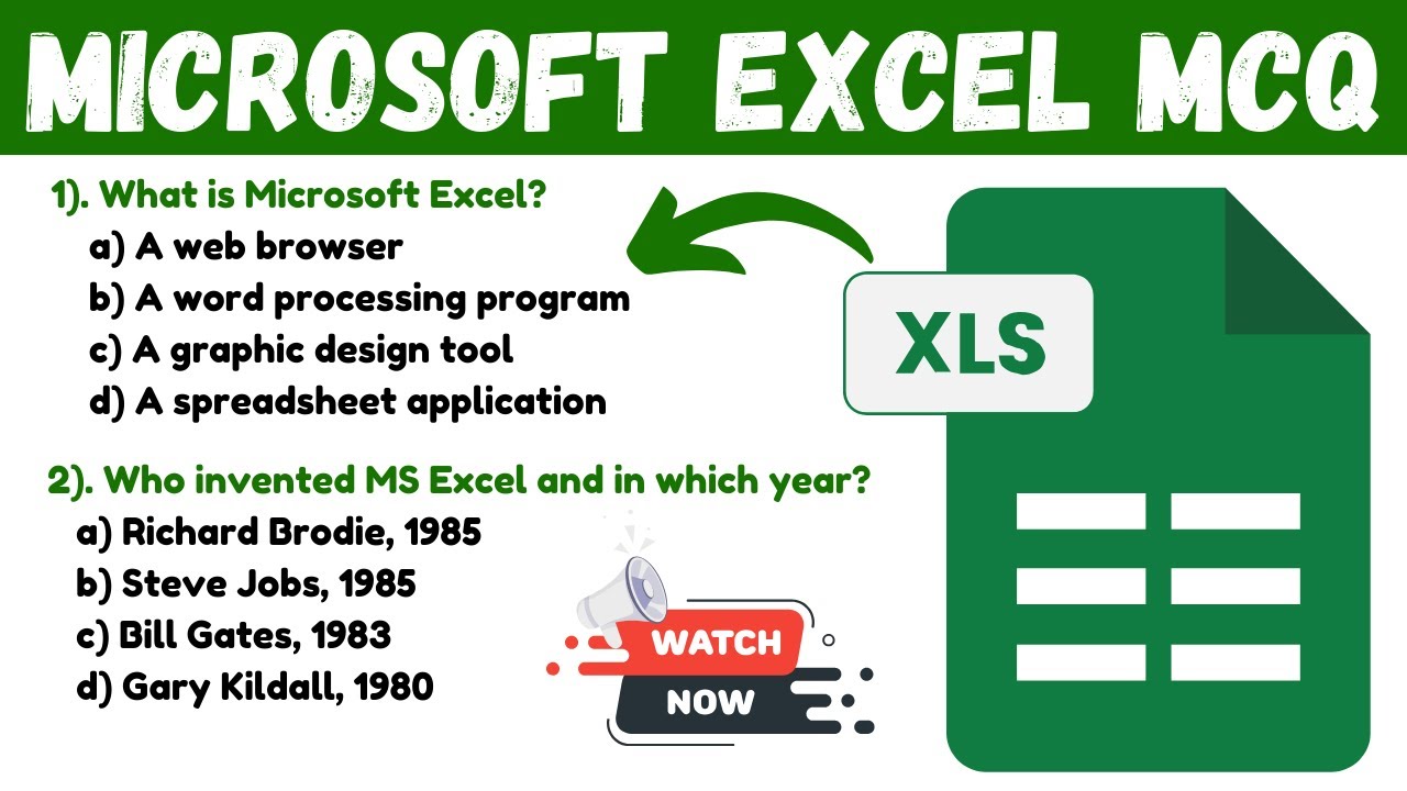 MS Excel Interview Questions And Answers | MS Excel MCQ | MS Excel MCQ In Hindi | MS Excel Objective