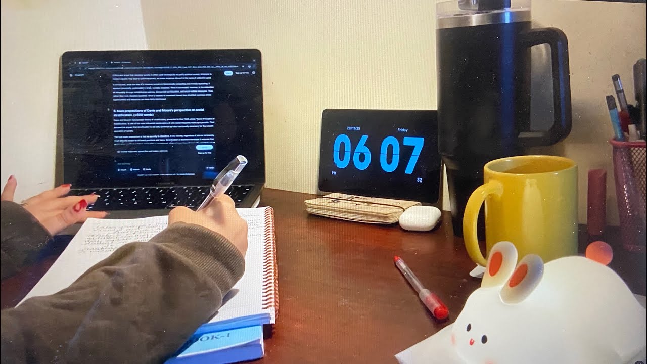 Real-Time Study With Me ✨ | 2 Hours | Pomodoro | Calm Desk Ambience| soft music| Deep focus|