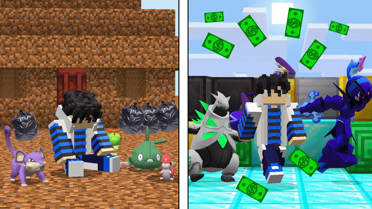 Fui de POBRE a MILIONÁRIO no Minecraft Pixelmon!
