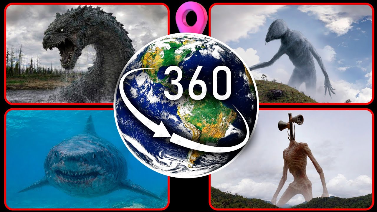 TOP 4: Terrifying Creatures Found on Google Earth! (VR 360°)