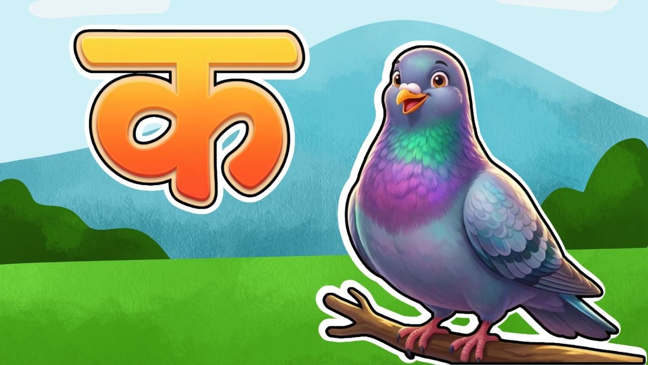 क से कबूतर,अ से अनार a se anaar k se kabutar | Hindi varnmala | ABCD क से‌ कबूतर अ से अनार, for kids
