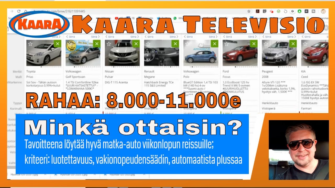 Mink&auml; ottaisin? Rahaa 8.000-11.000 euroa - tavoitteena l&ouml;yt&auml;&auml; tuore matka-ajon auto bensamoottorilla
