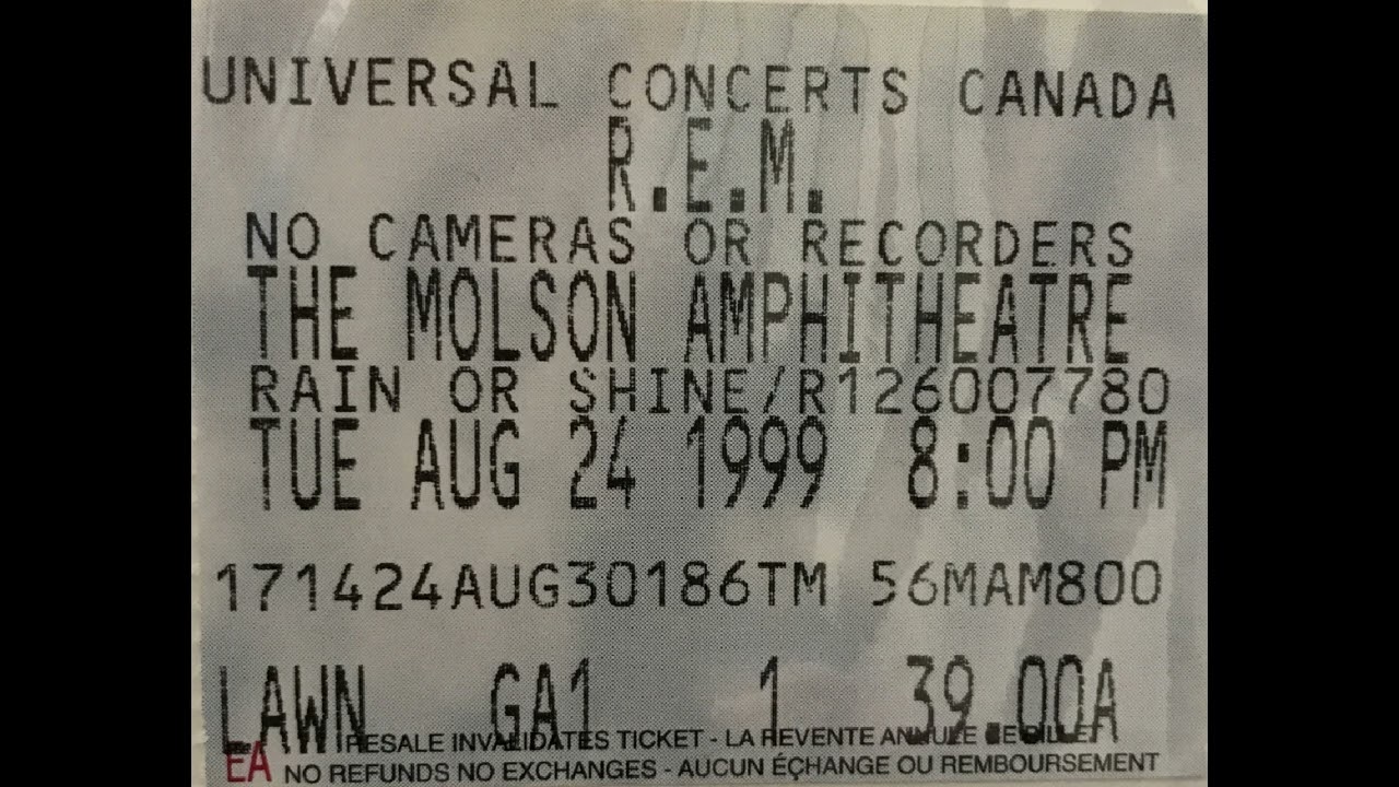 R.E.M. - 24th August 1999 (Live At Toronto) - JTB's New Previously Uncirculated Recorder