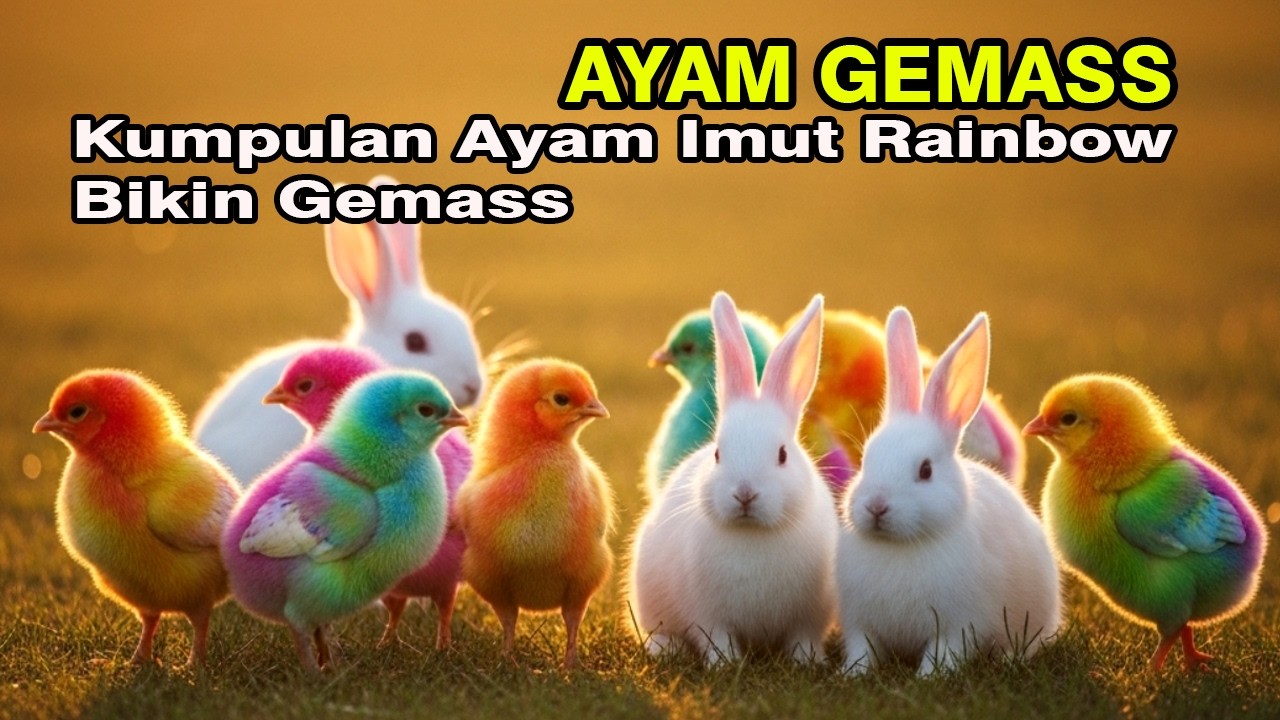 Ayam rainbow lucu,ayam warna warni gokil,Bebek & Kelinci Lucu terbaru#ayamgemass