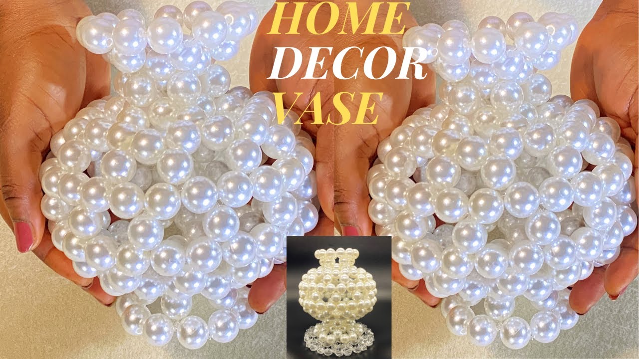 DIY ROOM DECORATING IDEAS//DIY ROOM DECOR/HOW TO MAKE FLOWER VASE WITH BEAD/DIY BEADED VASE TUTORIAL