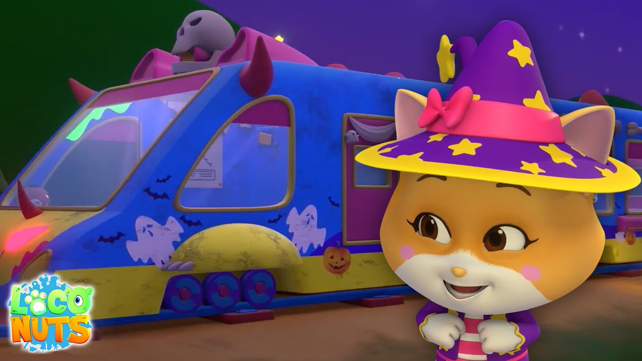 Rodas de Halloween no Trem + Assustador Rimas e Desenhos Animados