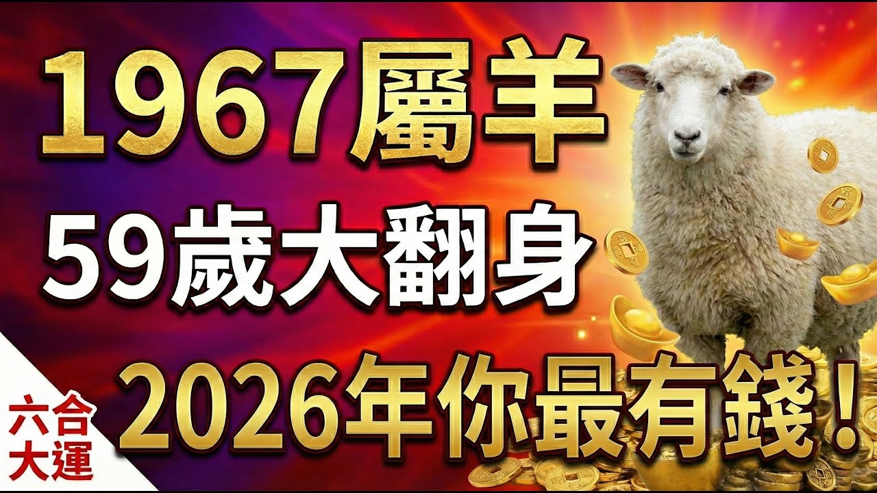 1967年屬羊人，2026年59歲「吉羊生財」！2026年最有錢的就是你！#1967年屬羊 #2026年生肖羊運勢 #屬羊2026年運勢 #生肖羊 #屬羊 #1967年生肖羊 #屬羊運勢 #生肖羊運勢