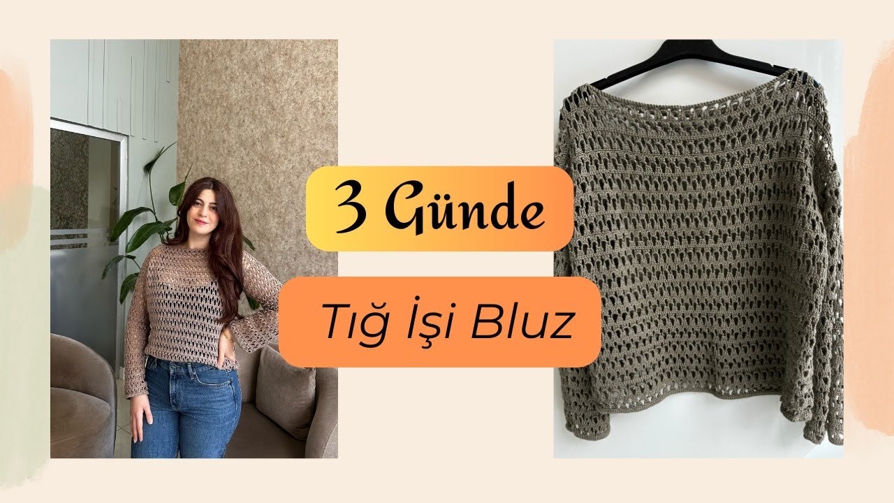 Üç günde örebileceğiniz tığ işi bluz 🧶