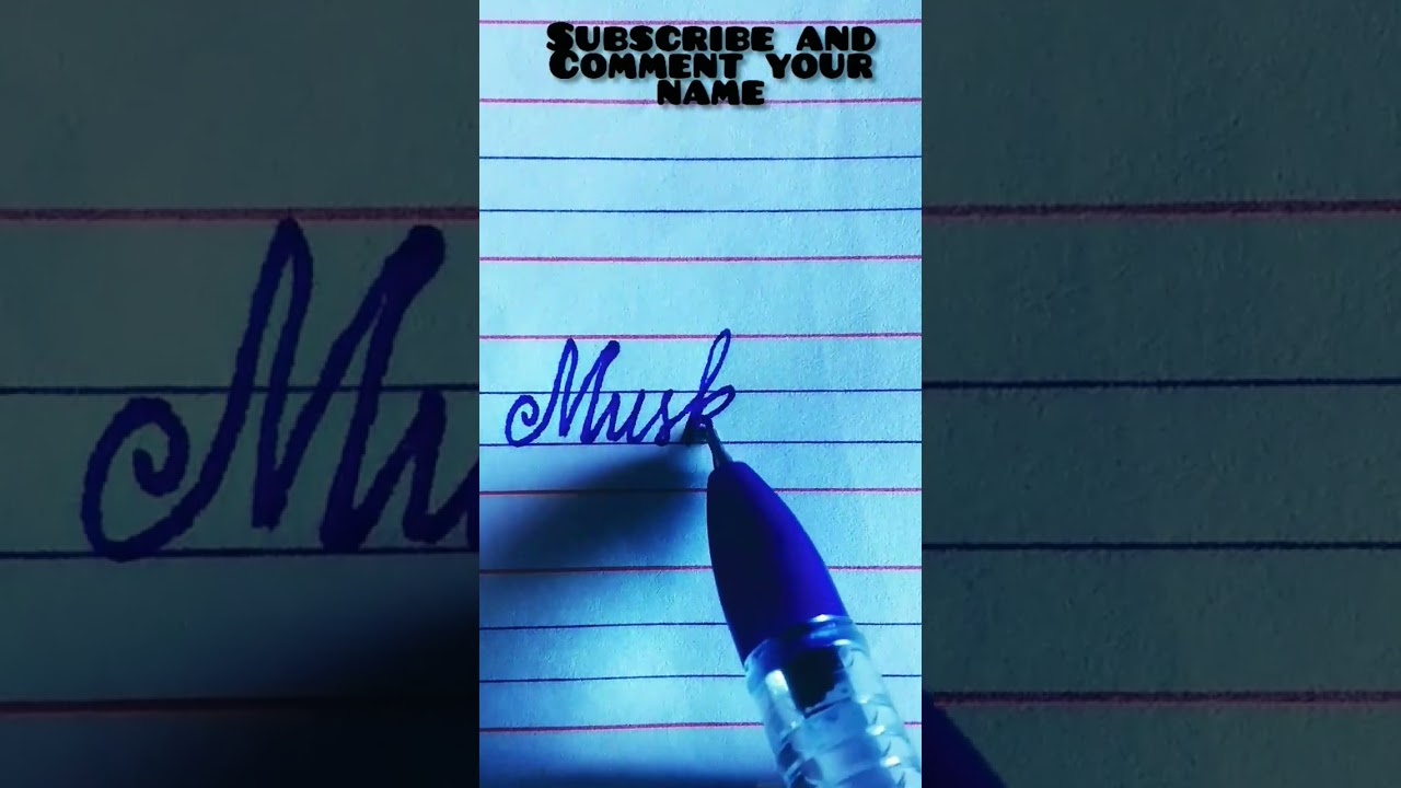 Muskan/मुस्कान name in cursive handwriting #shorts #calligraphy #viral #newvideo #cursive #trending