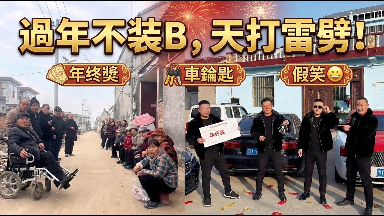 過年不裝B，天打雷劈！過年三件套：年終獎、車鑰匙、假笑…別讓過年變成攀比局！