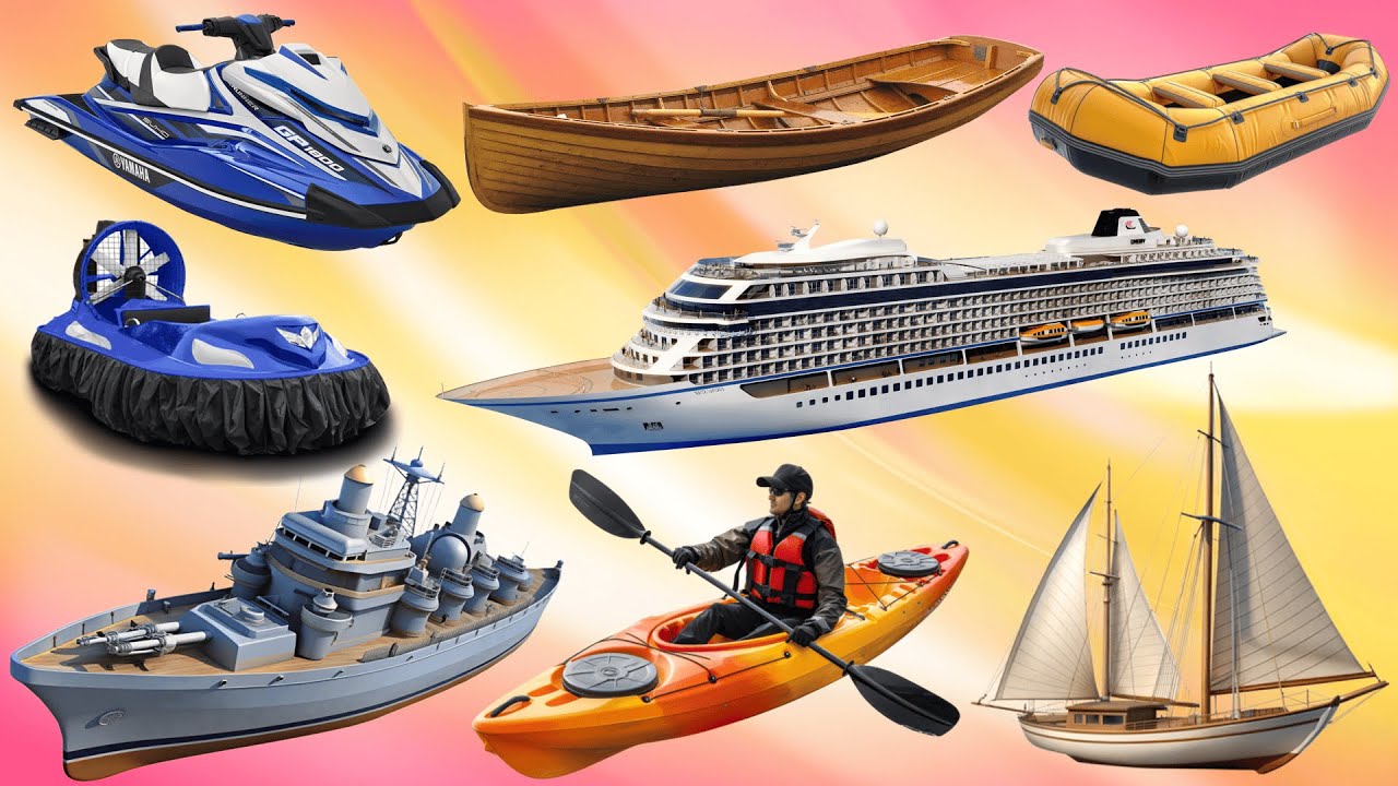 Water transport for kids | Water transportation videos for toddlers | Water Transportation Names