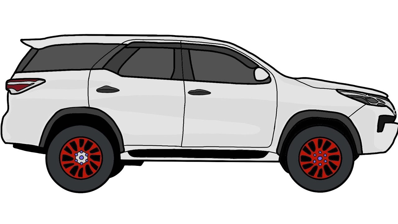 CARA MENGGAMBAR MOBIL TOYOTA FORTUNER VRZ