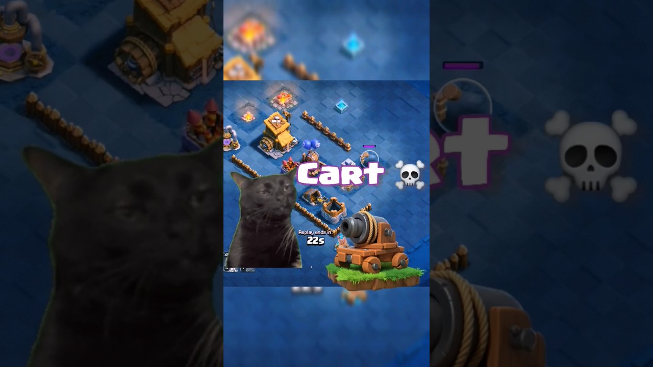 Cannon cart attack in builder's base funny video |ClashofClans| #shorts #viral #coc