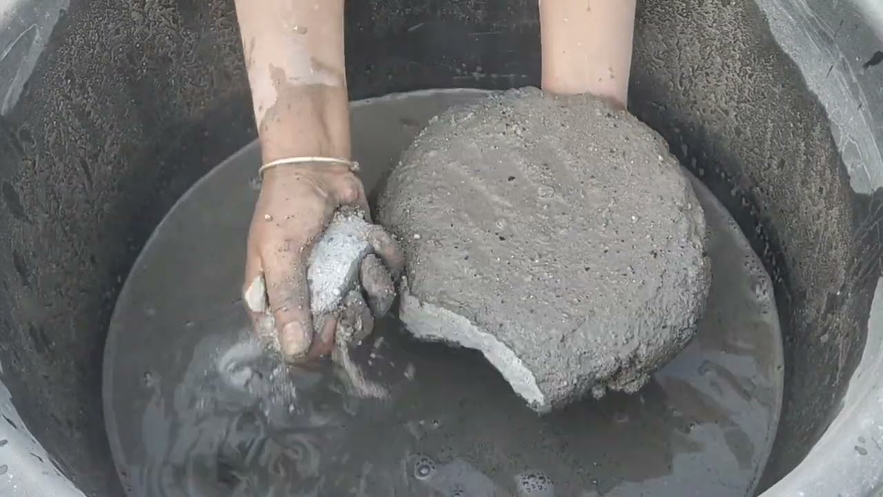 Asmr| sand cement slabs crumbling in lots of water 💦💦