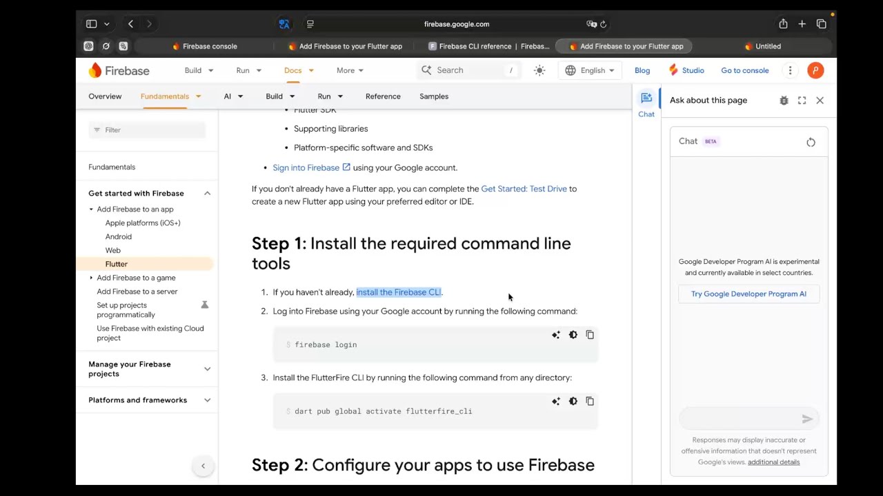SetUp firebase with flutter project