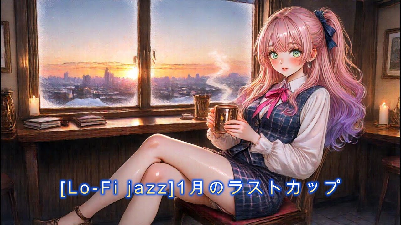 [Lo-Fi jazz][作業用BGM] 1月のラストカップ｜70年代レトロジャズ × 美少女イラスト × 冬のチル時間【Lo-Fi・ジャズ喫茶・カフェBGM】