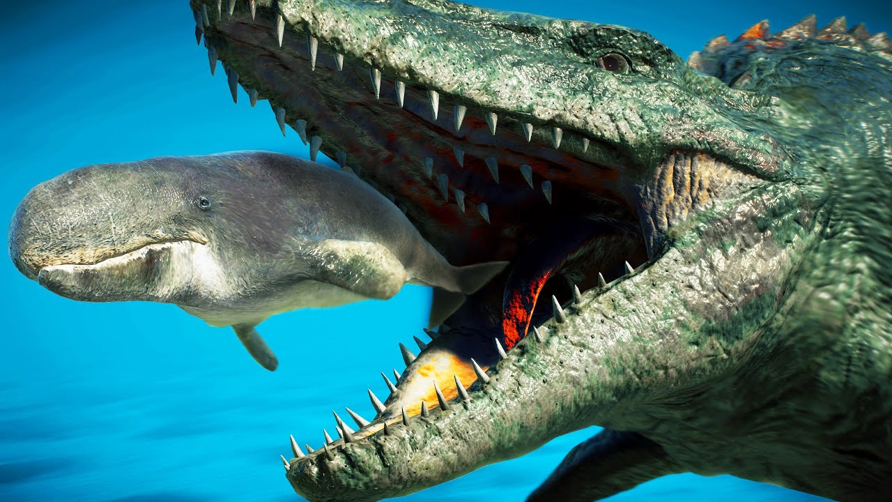 MOSASAURUS EATS WHALE WHOLE!! - Jurassic World Evolution 2 (Livyatan vs Mosasaurus vs Indominus Rex)