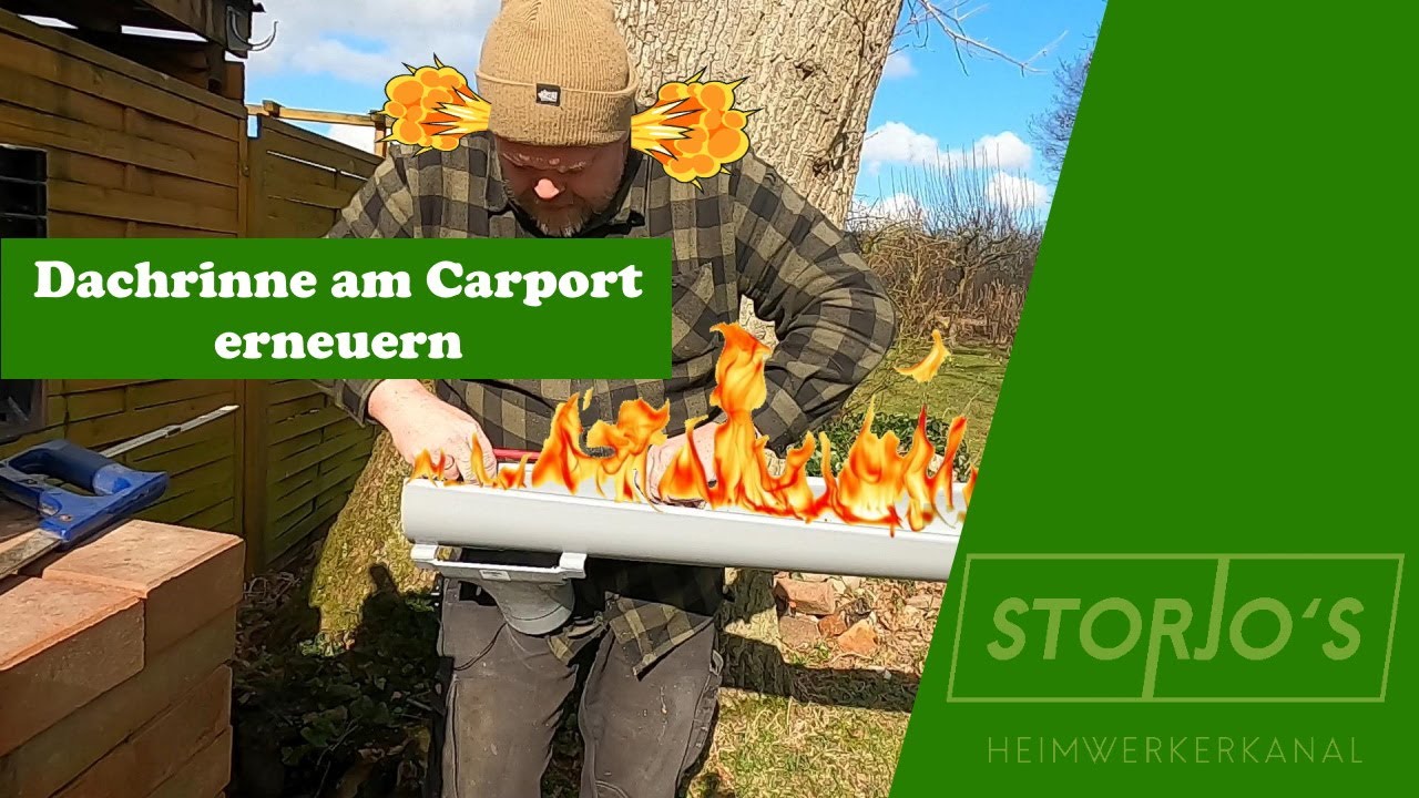 Dachrinne am Carport erneuern | Storjos Heimwerkerkanal